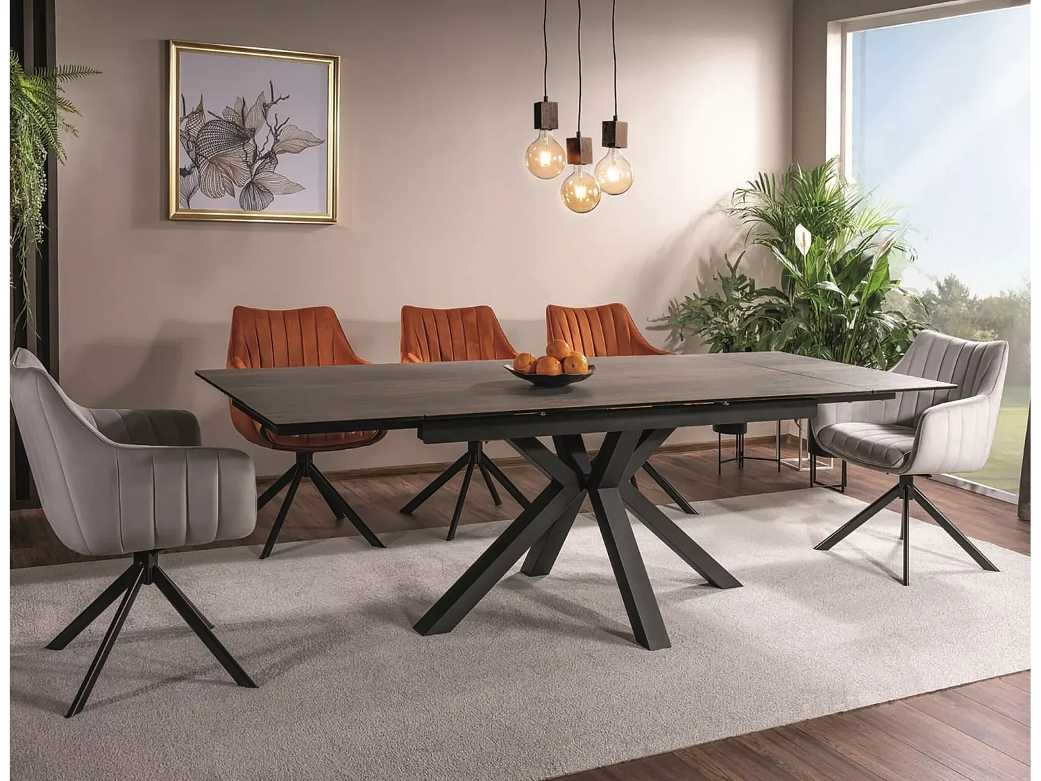 Sedia Azalia/Tessuto di Velluto/Grigio