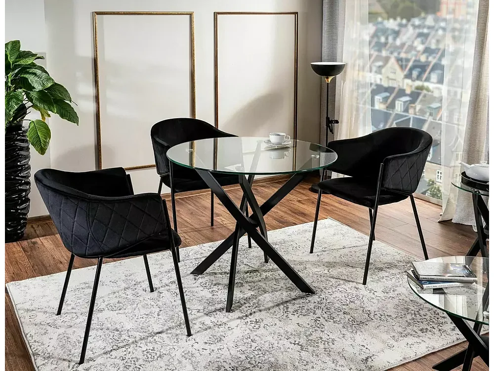 Chaise Bono/Tissu-Velours/Noir