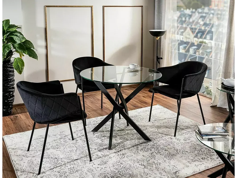 Chaise Bono/Tissu-Velours/Noir