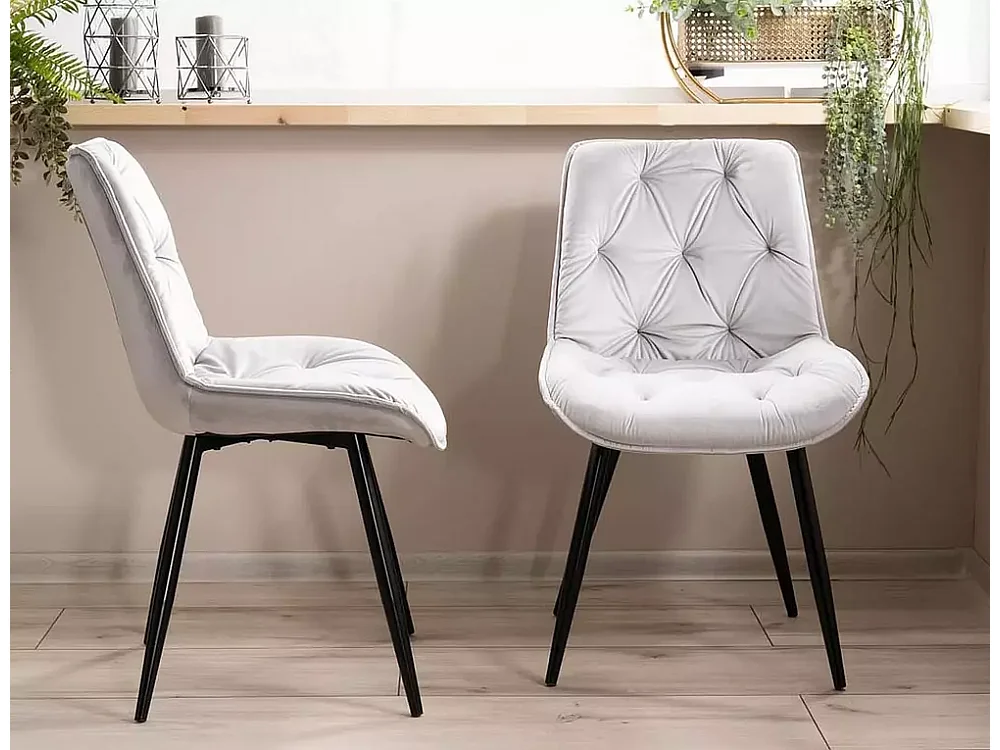 Stuhl Cerry/Samtstoff/Grau