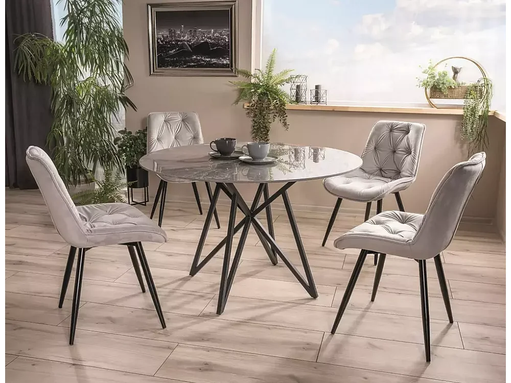 Stuhl Cerry/Samtstoff/Grau