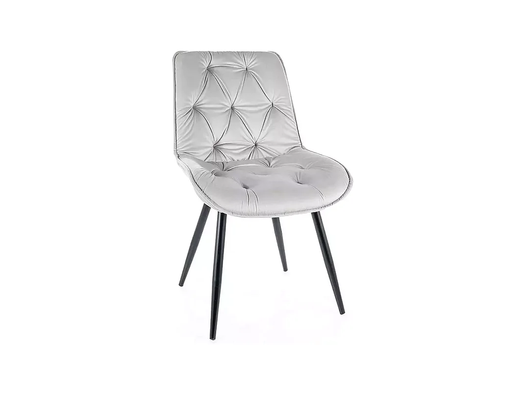 Chaise Cerry /Tissu Velours/Gris