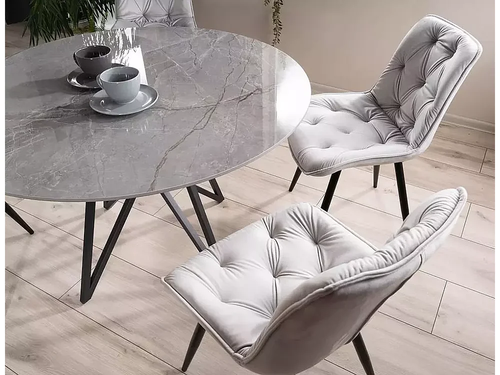 Stuhl Cerry/Samtstoff/Grau