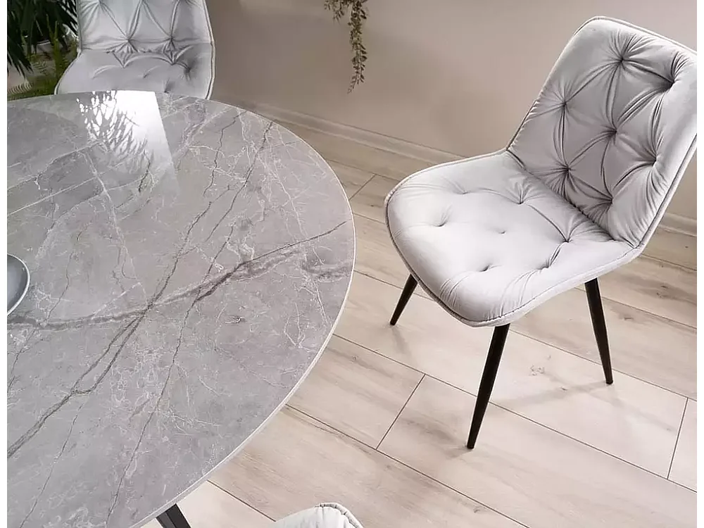 Stuhl Cerry/Samtstoff/Grau