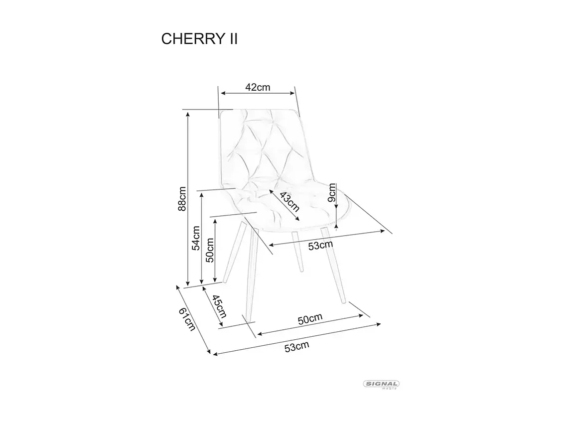 Stuhl Cerry/Samtstoff/Grau