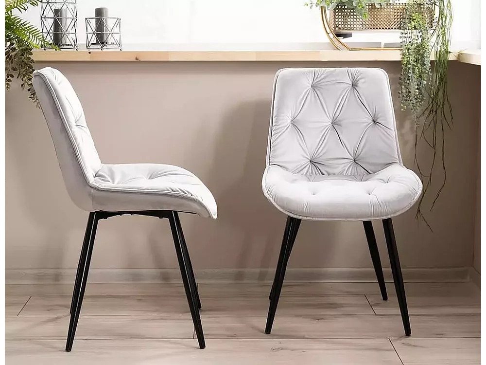 Stuhl Cerry/Samtstoff/Grau