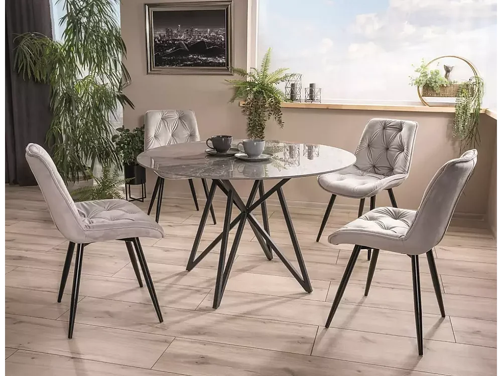 Stuhl Cerry/Samtstoff/Grau