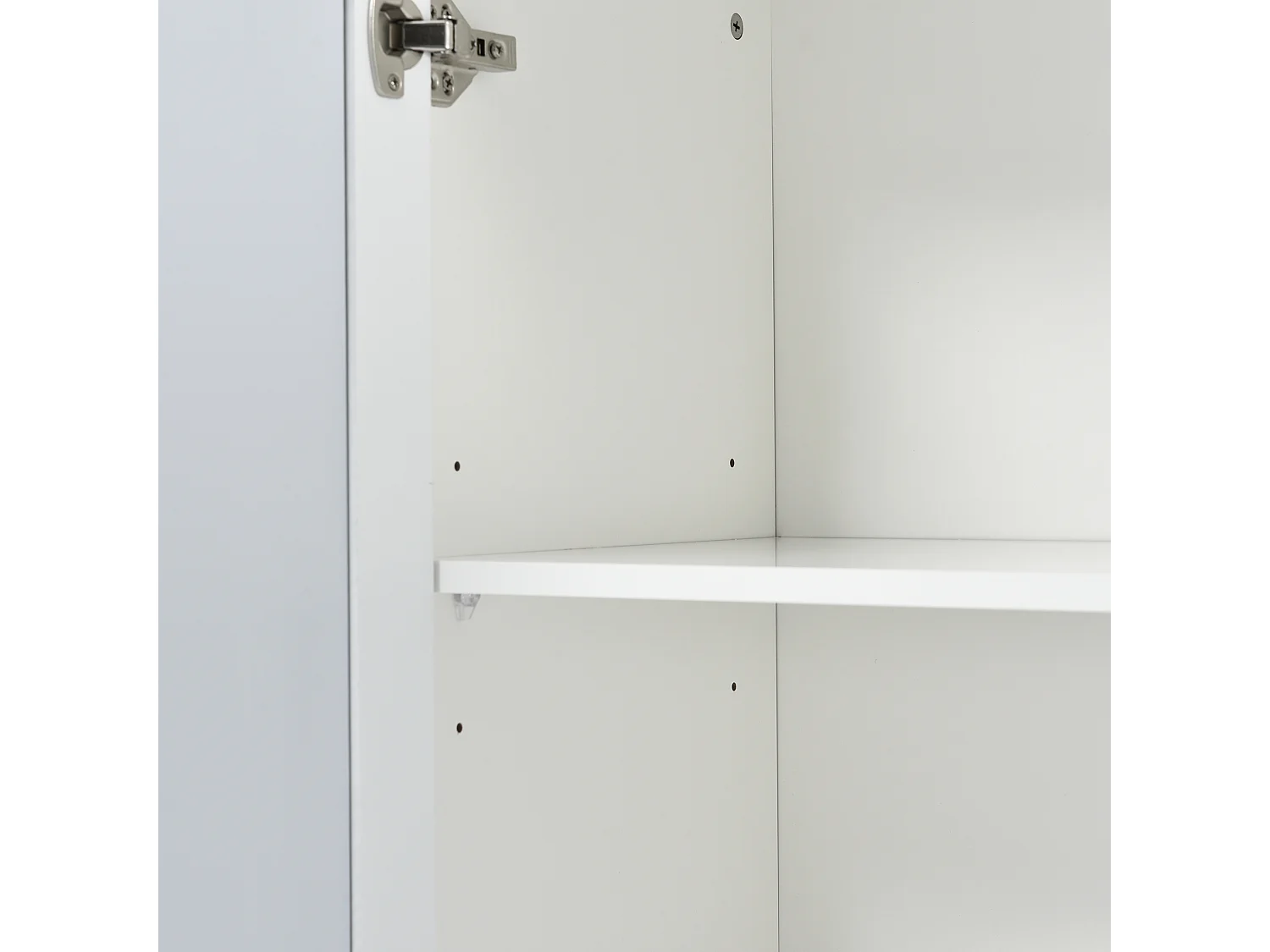 Buffet miroir 160x40x84 cm avec poignées en cristal froid - blanc