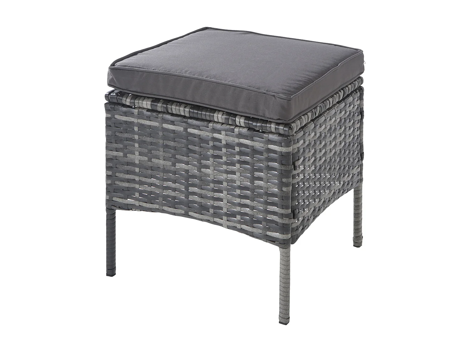 Salon de jardin en polyrotin - housse en tissu amovible et lavable - gris