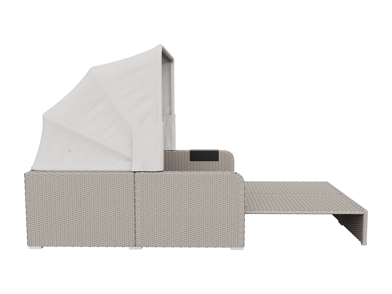 Canapé de jardin 2 places - Canapé lounge avec store amovible - assise rétractable - kaki