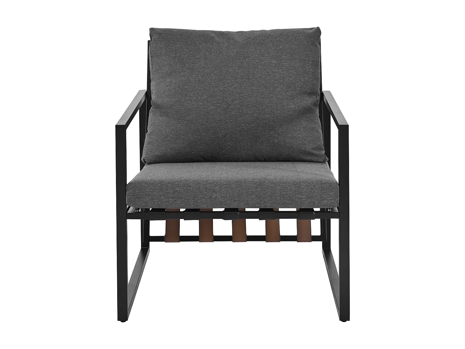 Ensemble de canapé d'extérieur en acier galvanisé - plateau en verre trempé - noir