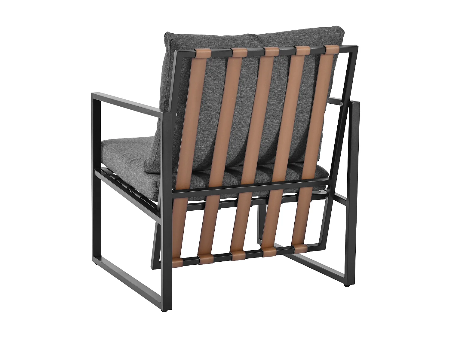 Ensemble de canapé d'extérieur en acier galvanisé - plateau en verre trempé - noir