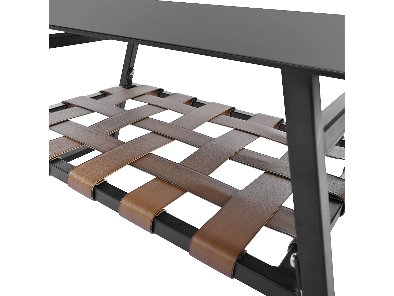 Ensemble de canapé d'extérieur en acier galvanisé - plateau en verre trempé - noir