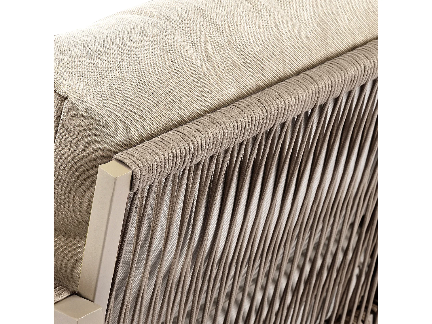 Ensemble de salon de jardin avec cadre en fer galvanisé - kaki