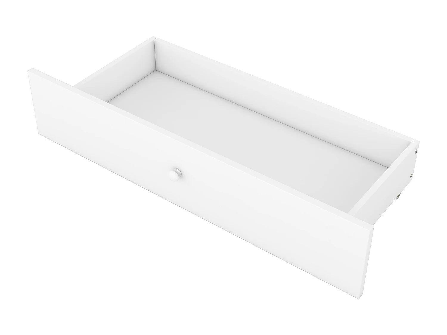 Lit adulte 180x200 cm lit double avec tiroirs et chevet de rangement - en bois de pin - blanc - sans matelas