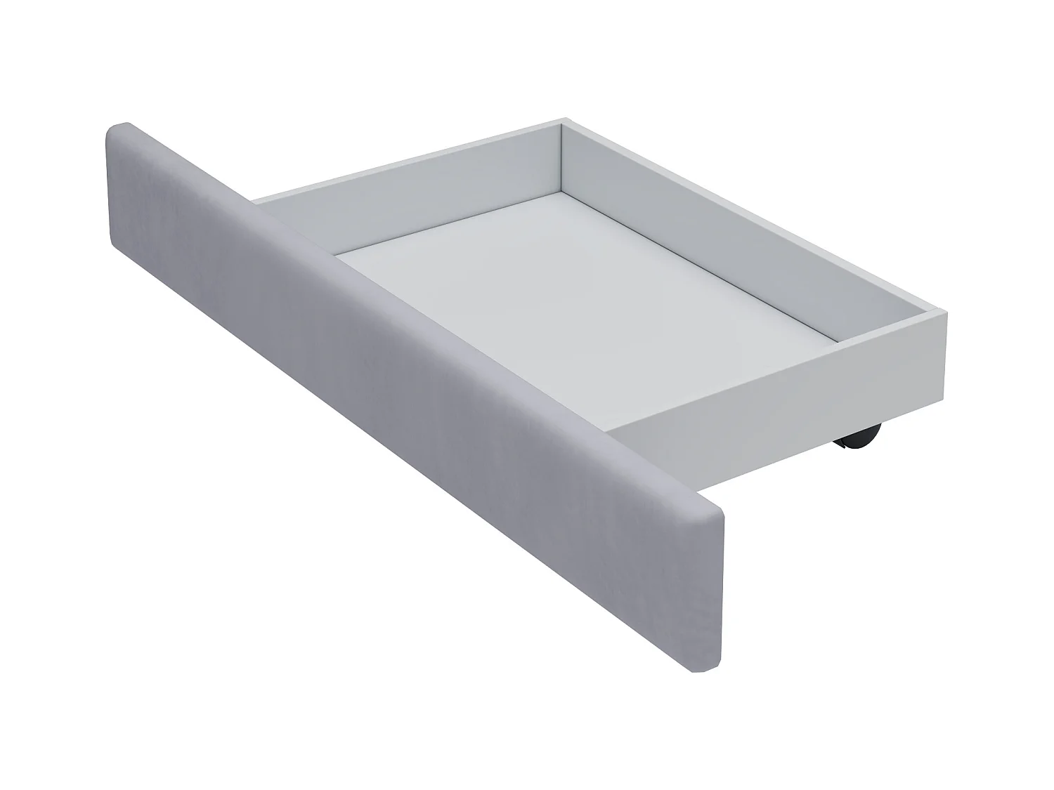 180 x 200 cm Bett – Grauer Samtstoff – Erwachsenenbett mit 4 Schubladen und Lattenrost – ohne Matratze