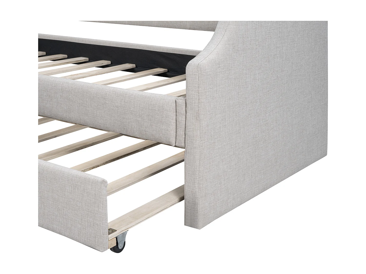 Lits de jour 90x200/190 cm - lit de repos simple rembourré avec lit gigogne - beige