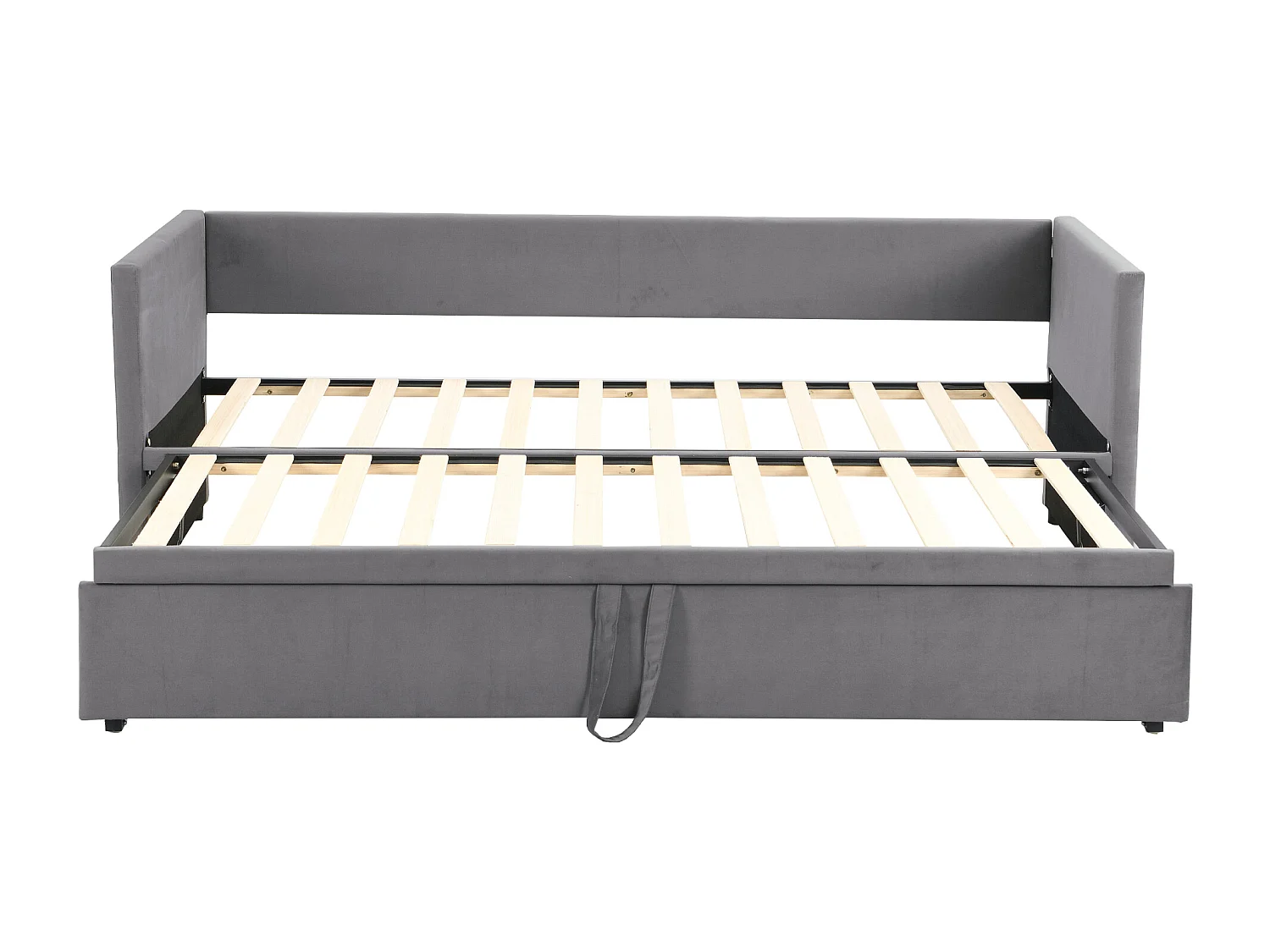 Sofá cama plegable tapizado 90/180x200 cm cama multifuncional en tejido de terciopelo - gris