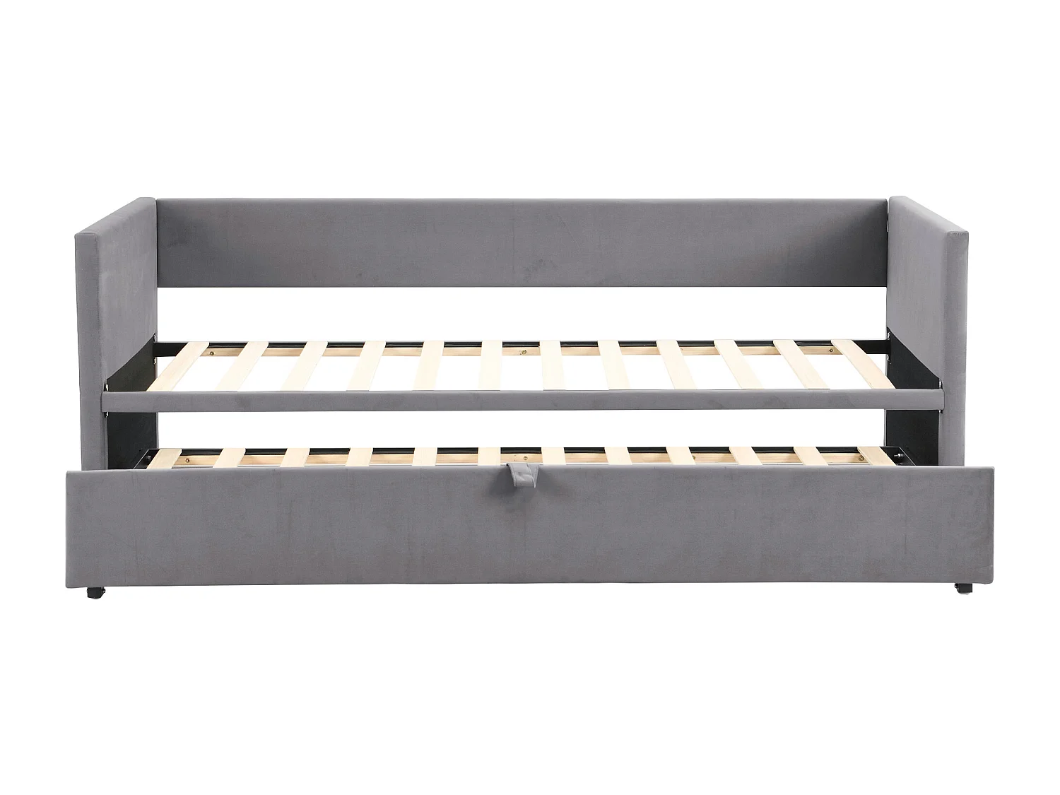 Sofá cama plegable tapizado 90/180x200 cm cama multifuncional en tejido de terciopelo - gris