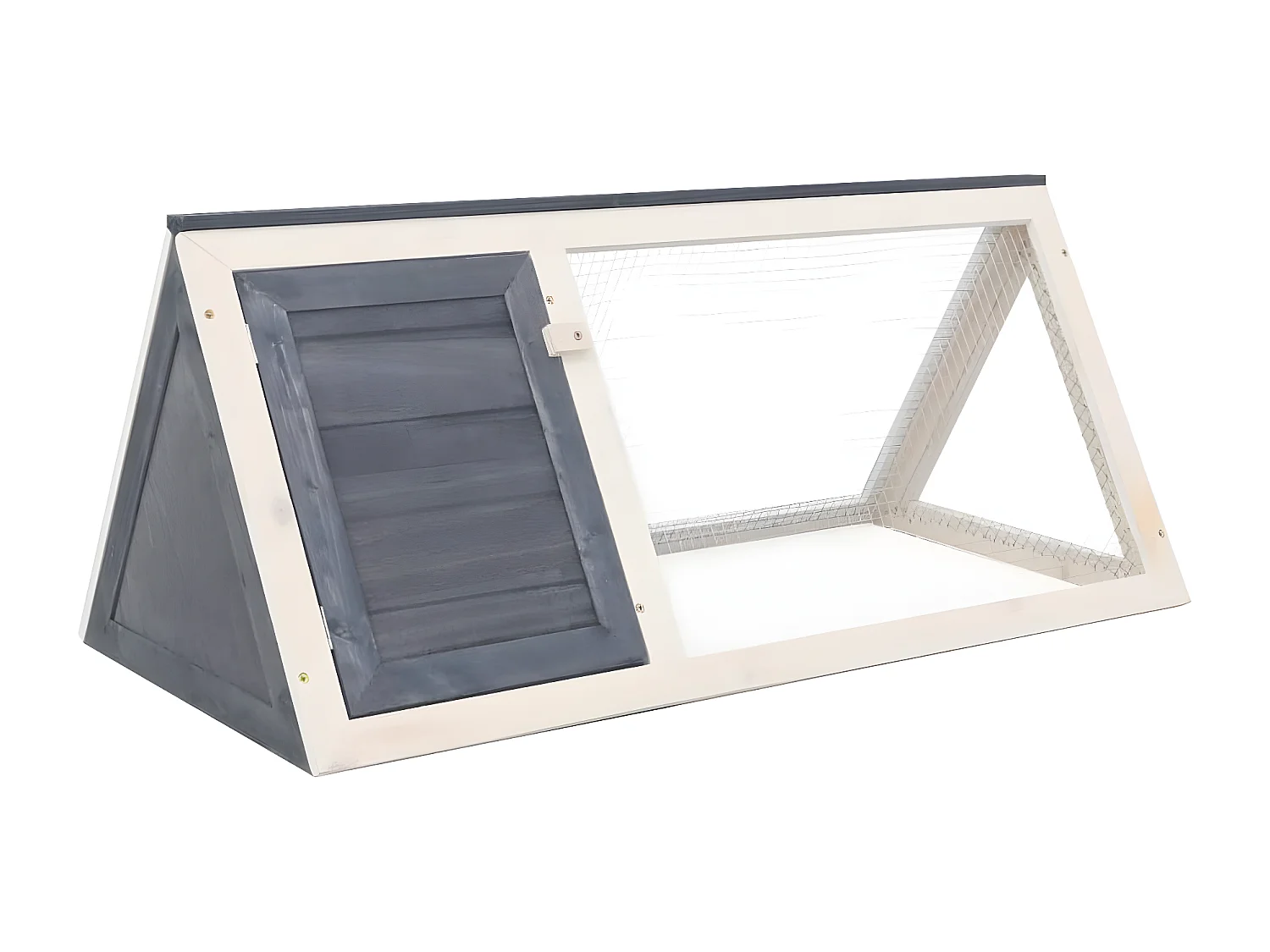 Conejera jaula de animales de madera gris ES472495