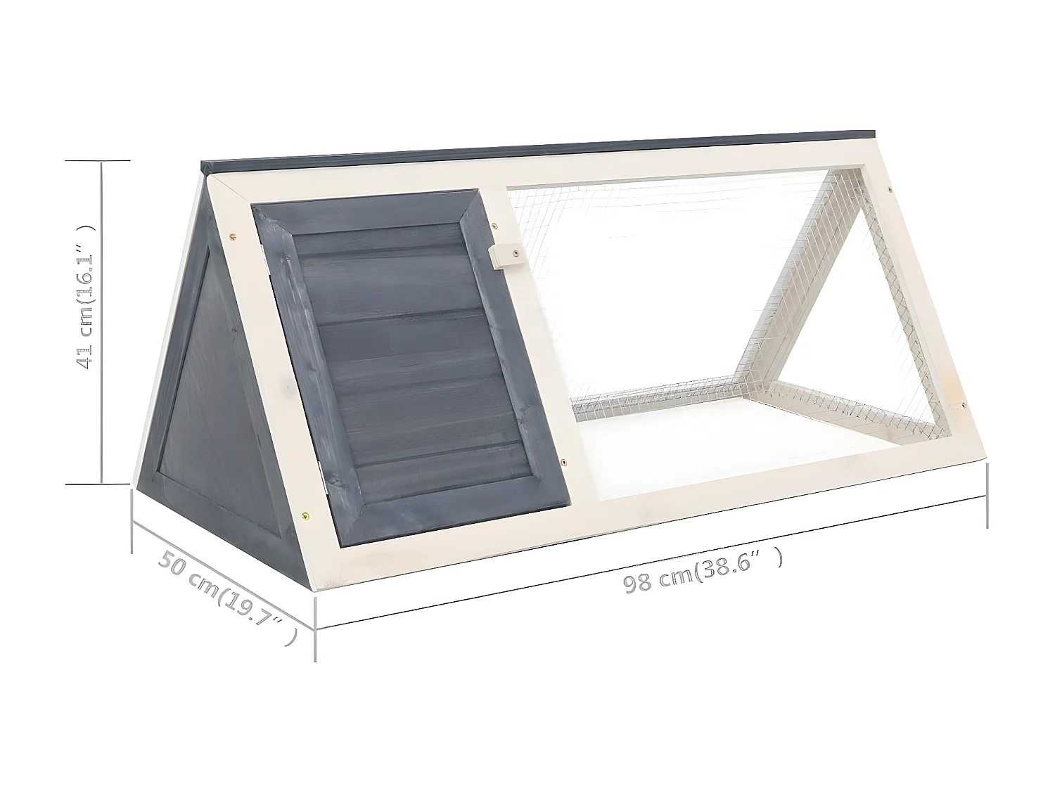 Conejera jaula de animales de madera gris ES472495