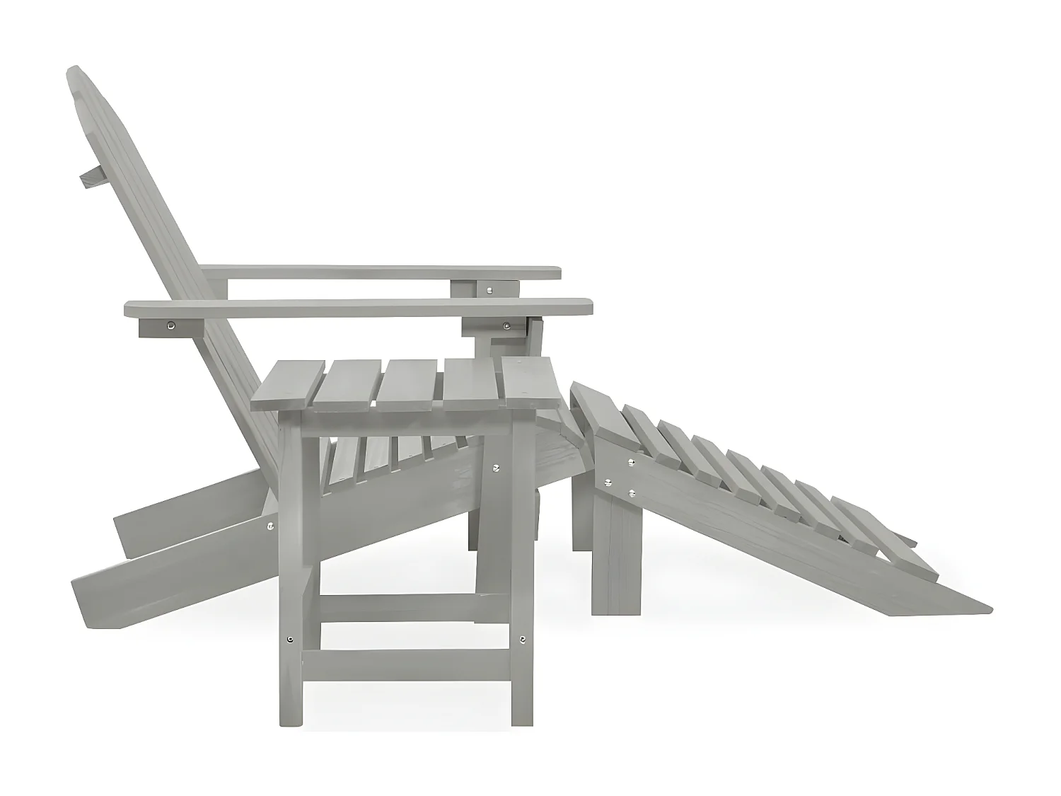 Cadeira de jardim Adirondack c/ otomano e mesa abeto cinzento PT597090