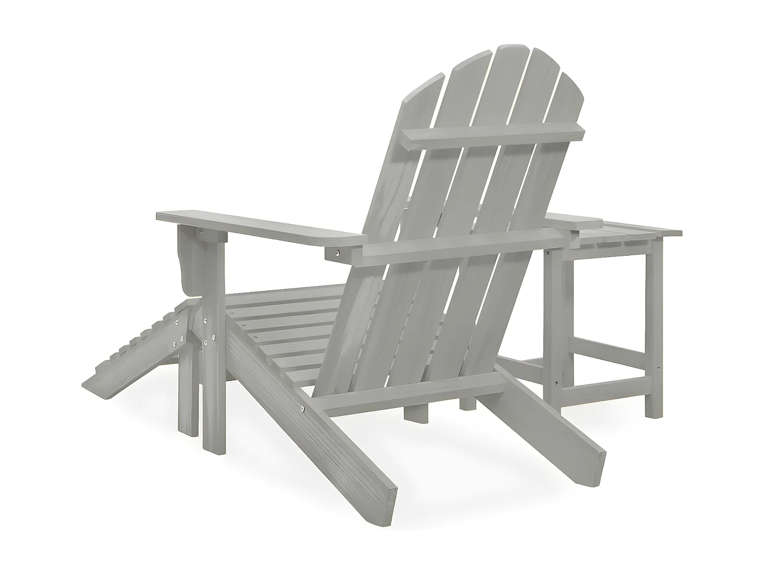 Cadeira de jardim Adirondack c/ otomano e mesa abeto cinzento PT597090