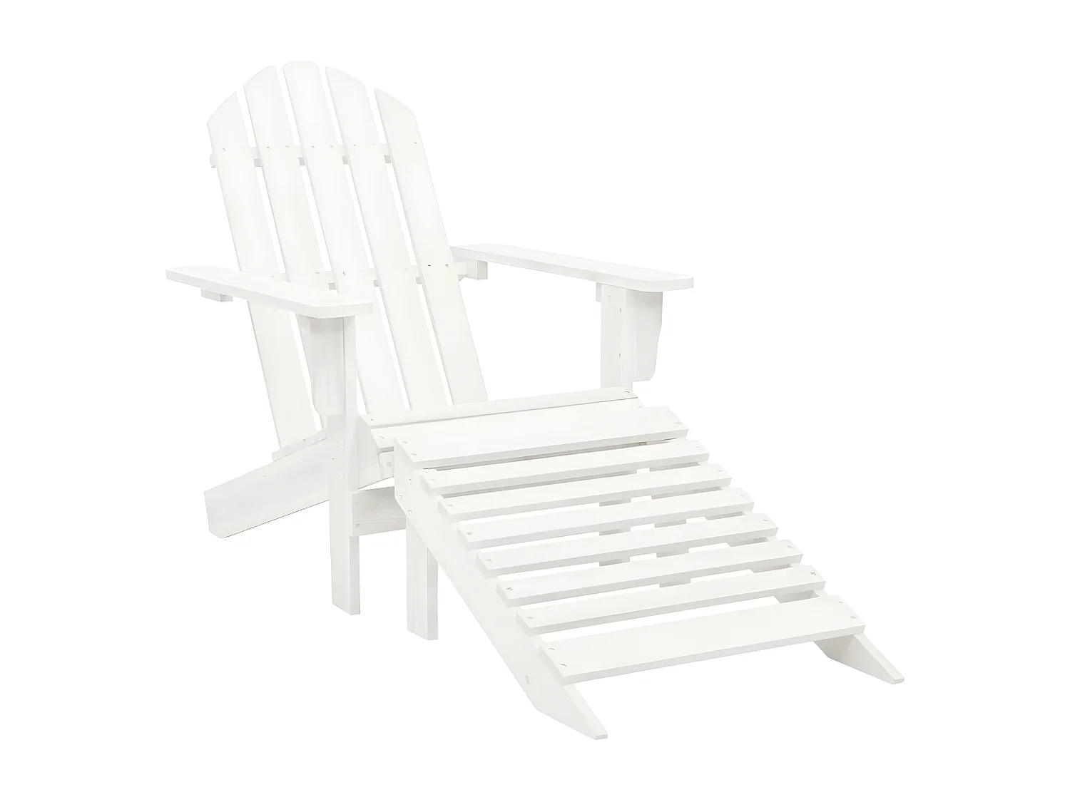 Cadeira de jardim Adirondack c/ otomano e mesa abeto branco PT732109