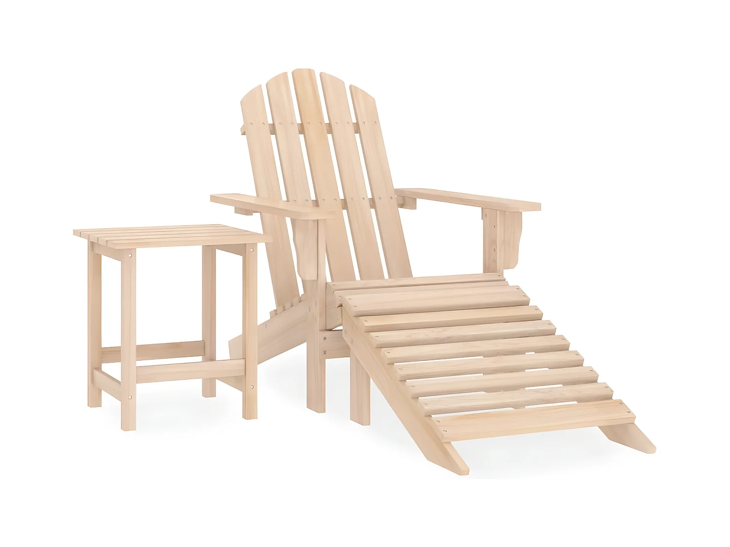 Salle à manger de jardin-Chaise de jardin Adirondack avec repose-pied et table Sapin GFDF27540