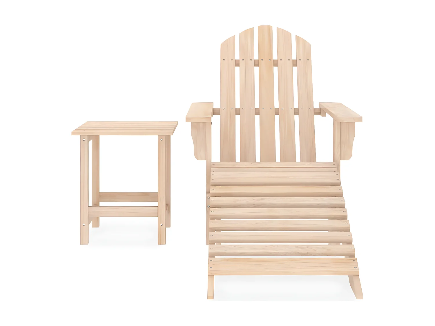 Salle à manger de jardin-Chaise de jardin Adirondack avec repose-pied et table Sapin GFDF27540