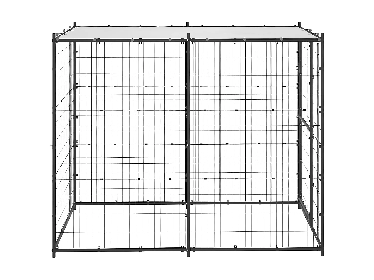 Canil de exterior com telhado 110x220x180 cm aço PT249970