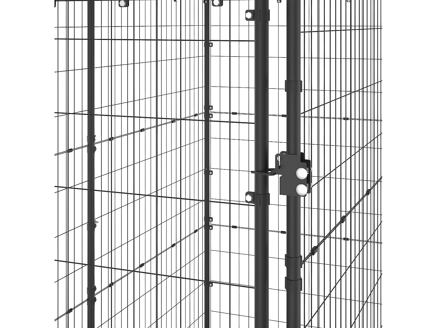 Canil de exterior com telhado 110x220x180 cm aço PT249970