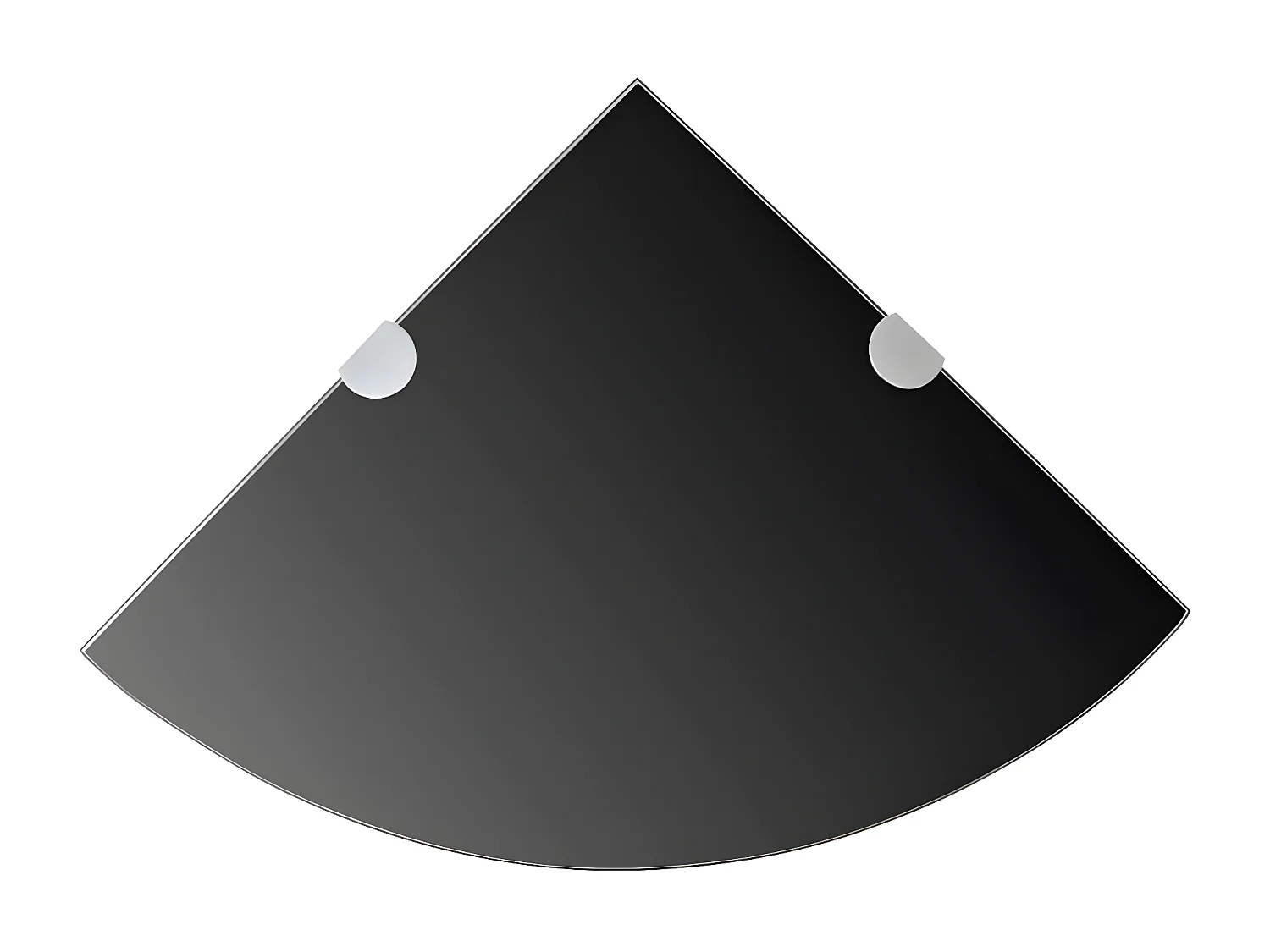 Prateleira de canto com suportes cromados vidro preto 25x25cm PT937644