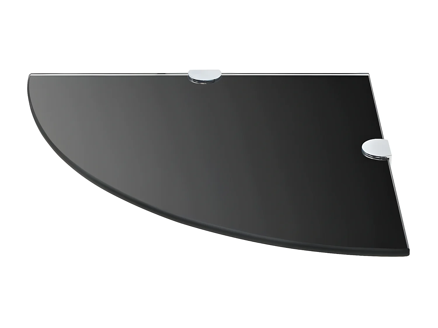 Prateleira de canto com suportes cromados vidro preto 25x25cm PT937644