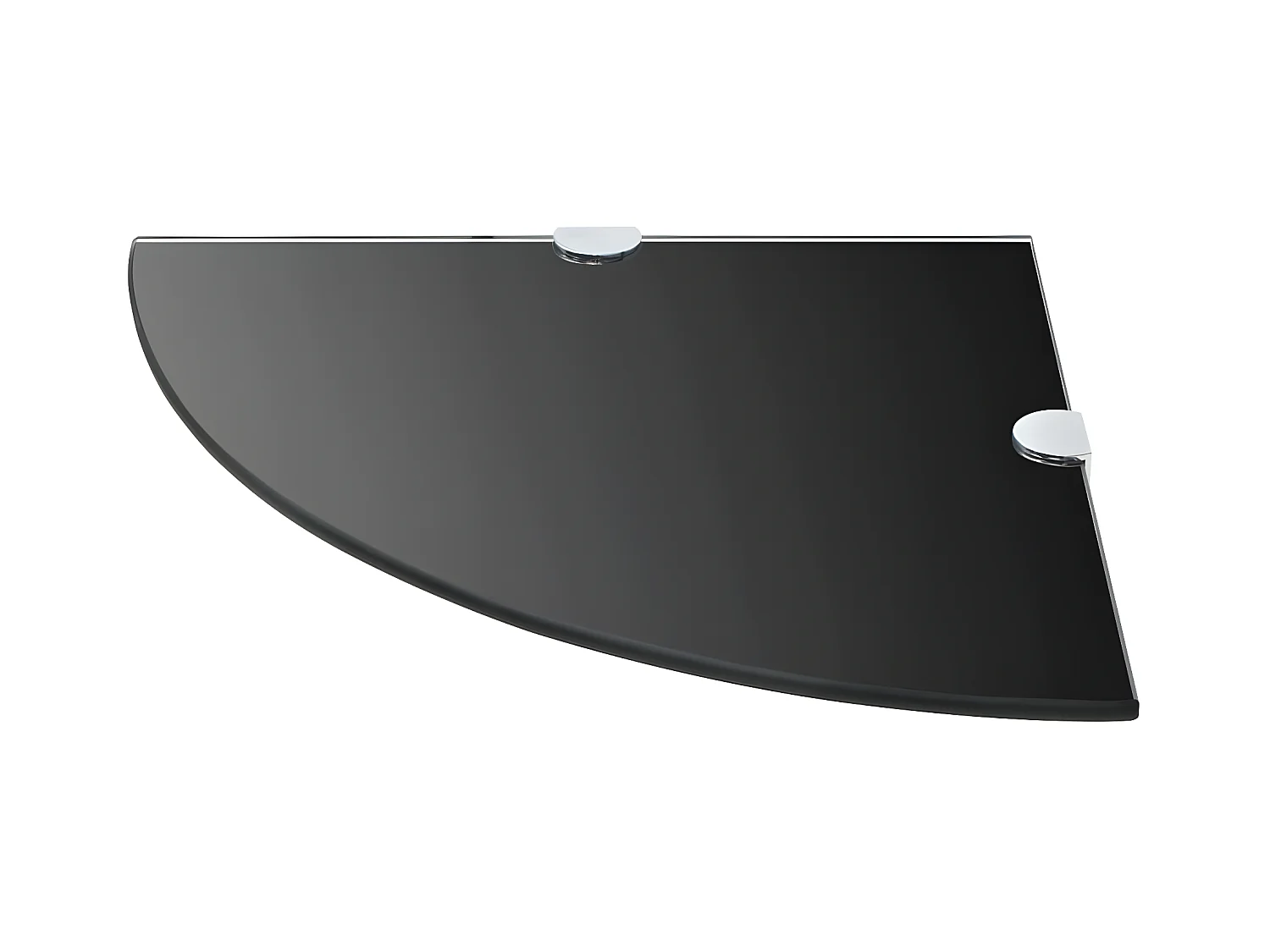 Estante de esquina con soportes cromados vidrio negro 25x25 cm ES904330