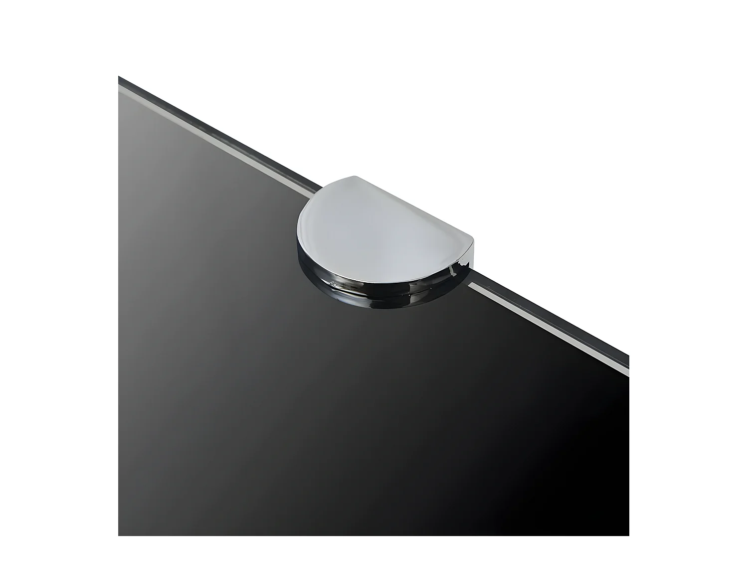 Estante de esquina con soportes cromados vidrio negro 25x25 cm ES904330