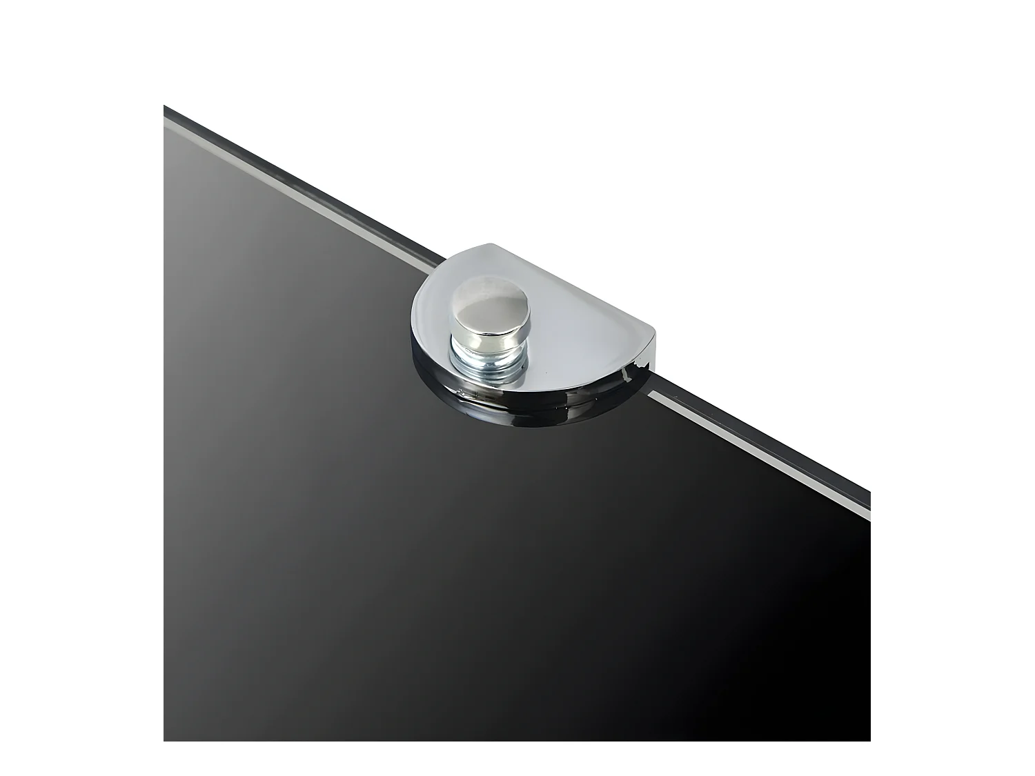 Estante de esquina con soportes cromados vidrio negro 25x25 cm ES904330