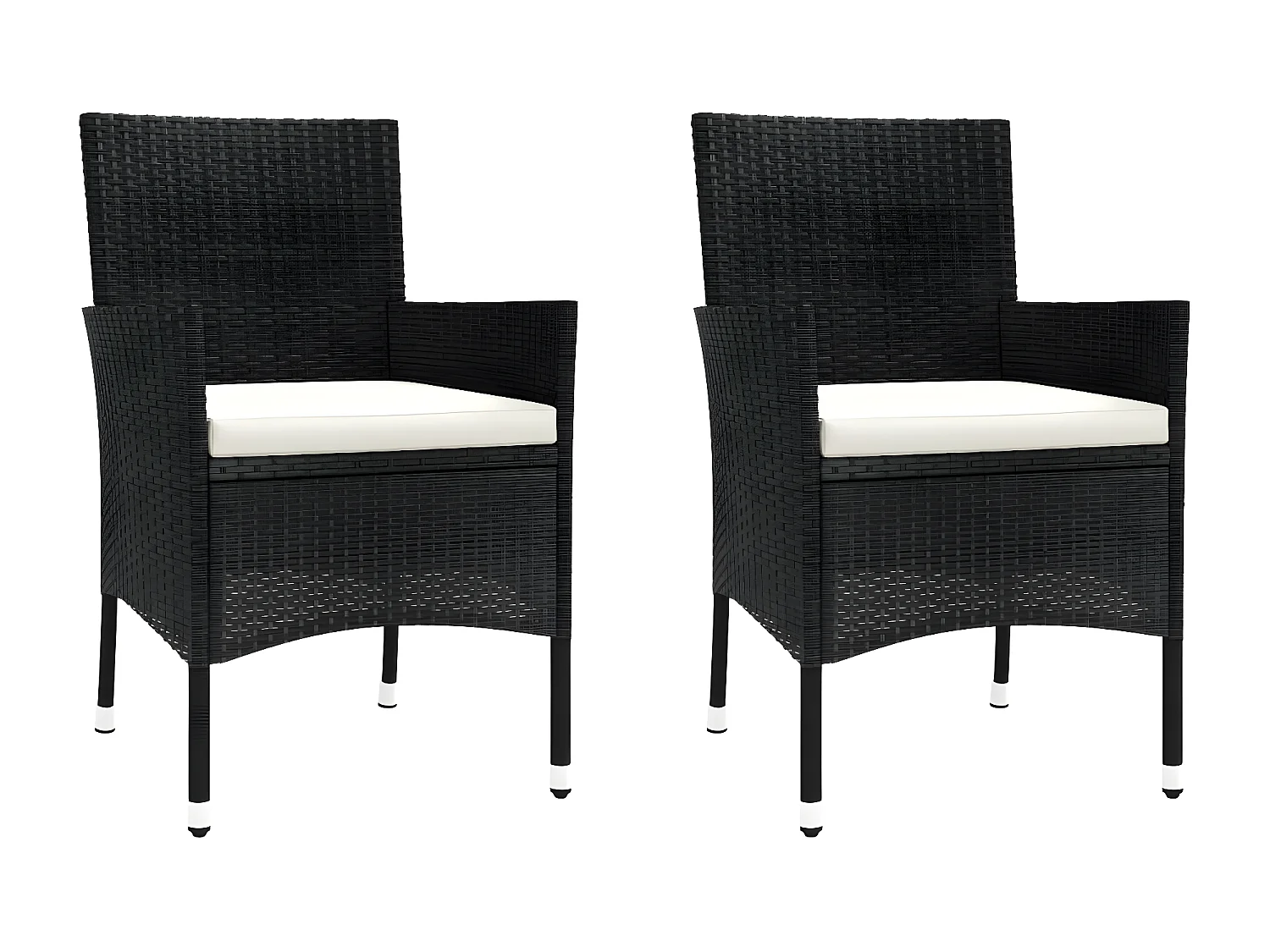 Ensemble de bistro de jardin 3 pcs coussins noir poly rotin GFDF57200