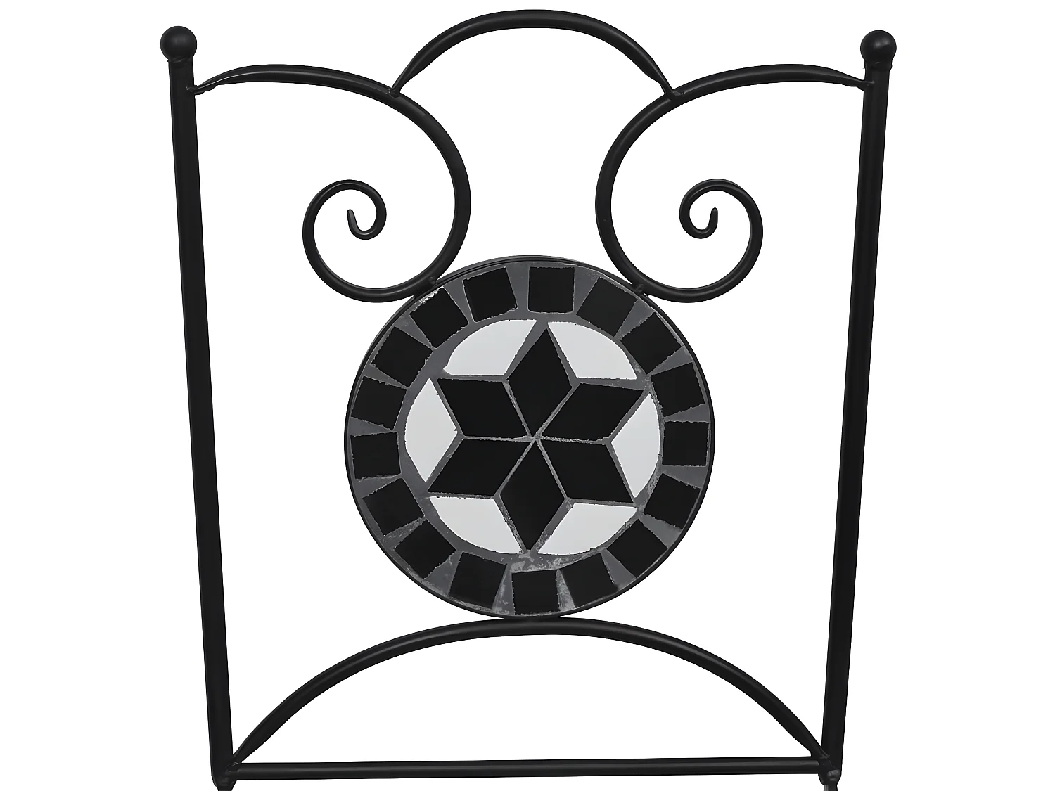 Mobilier de bistro 3 pcs Carreaux céramiques Noir et blanc GFDF97061