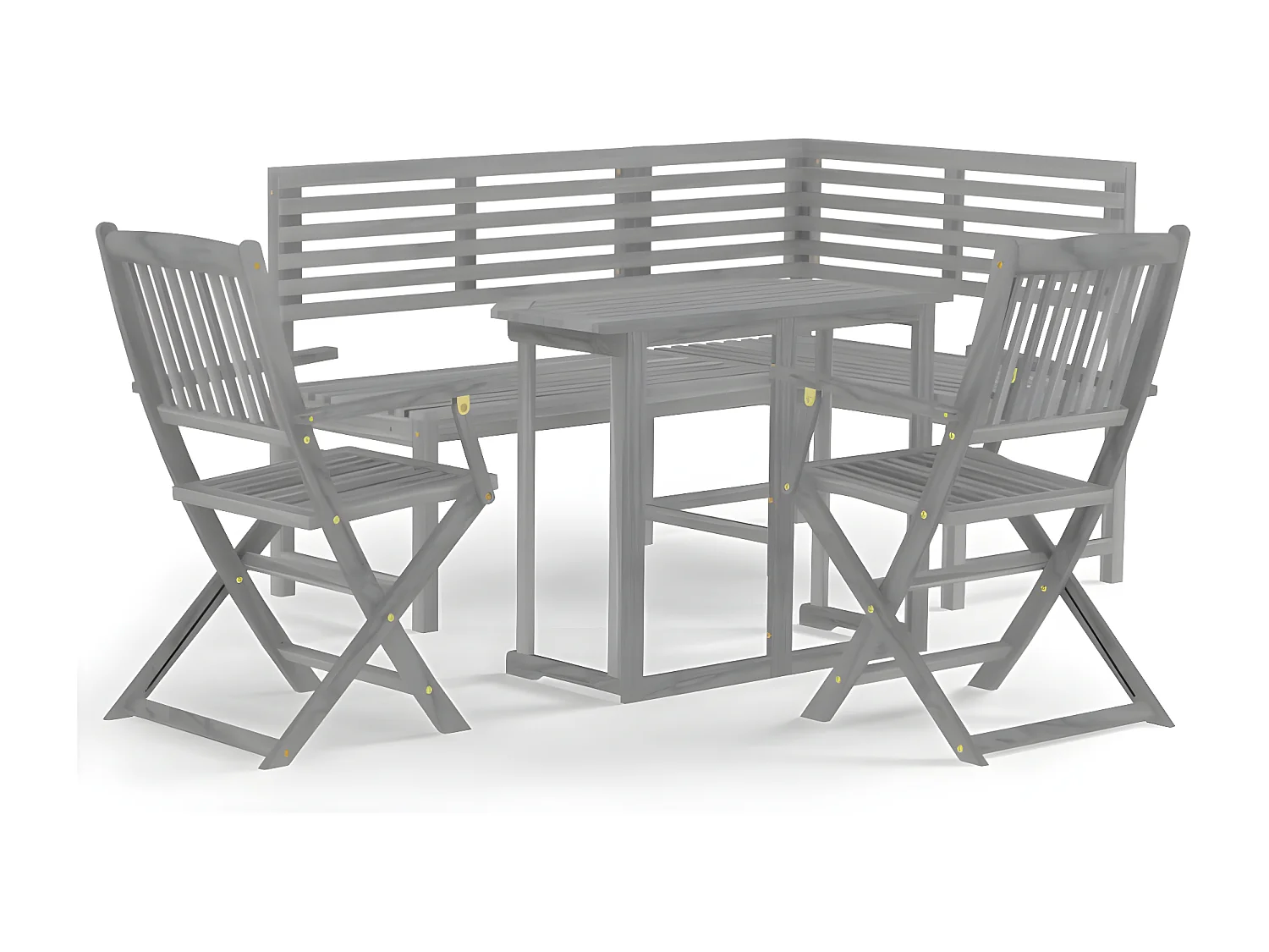 Mobilier de bistro 4 pcs Bois d'acacia solide Gris GFDF94842