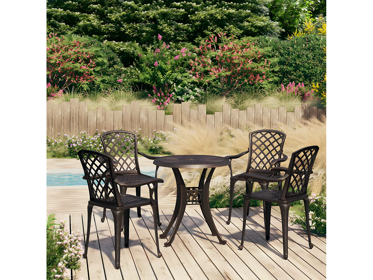 Ensemble de bistro 5 pcs Aluminium coulé Bronze GFDF91580