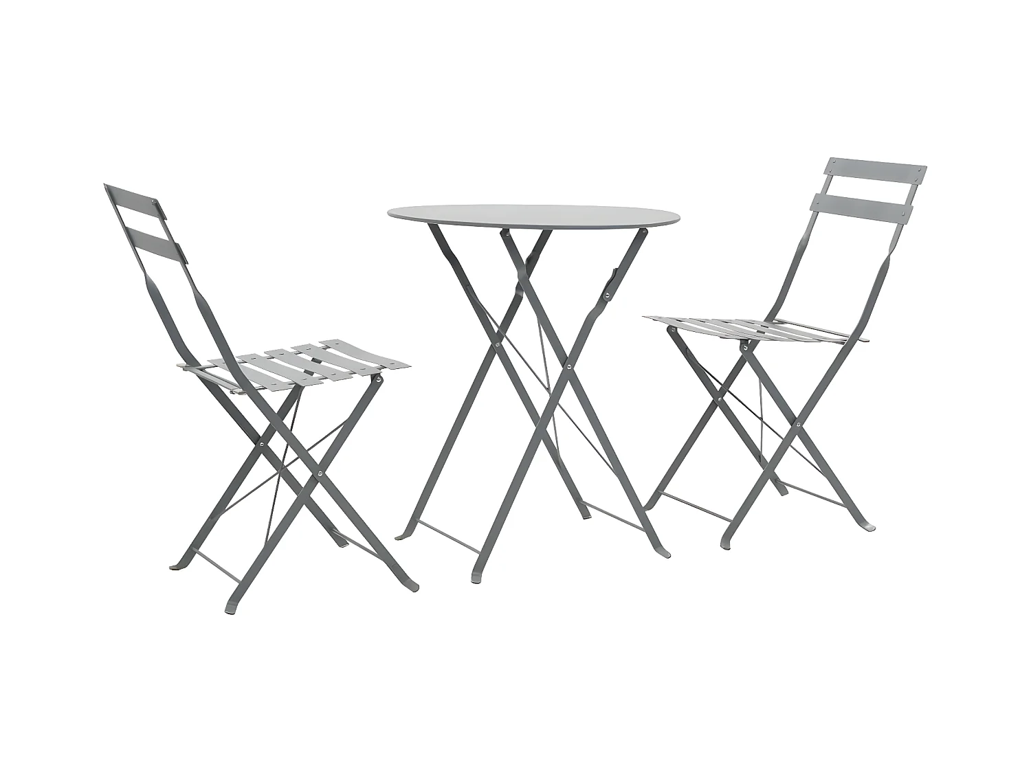 Mobilier de bistro 3 pcs Acier Gris GFDF74618