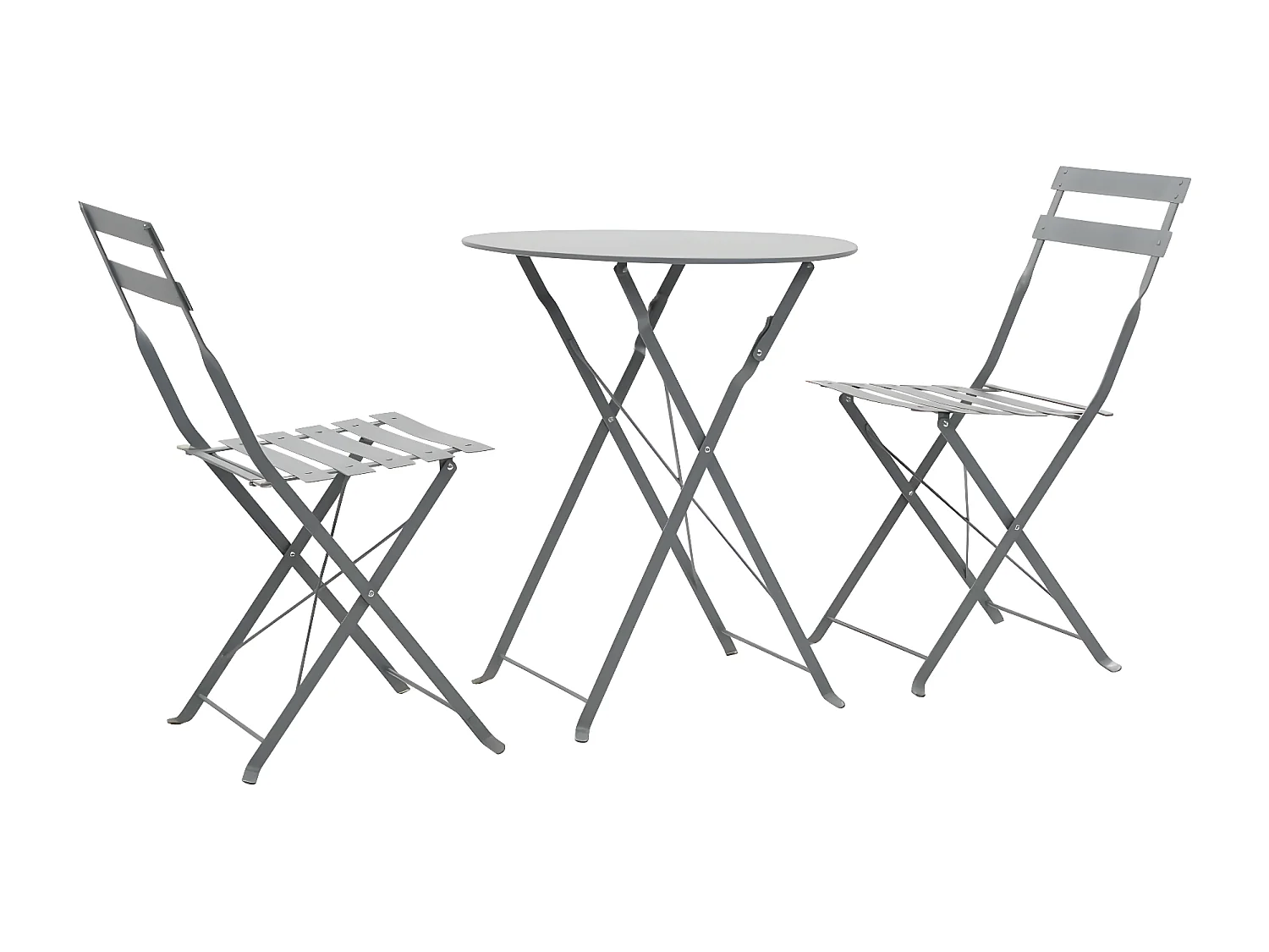 Mobilier de bistro 3 pcs Acier Gris GFDF74618