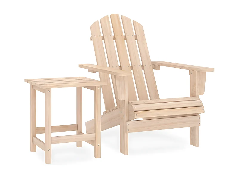 Tuinstoel Adirondack met tafel massief vurenhout NL614859