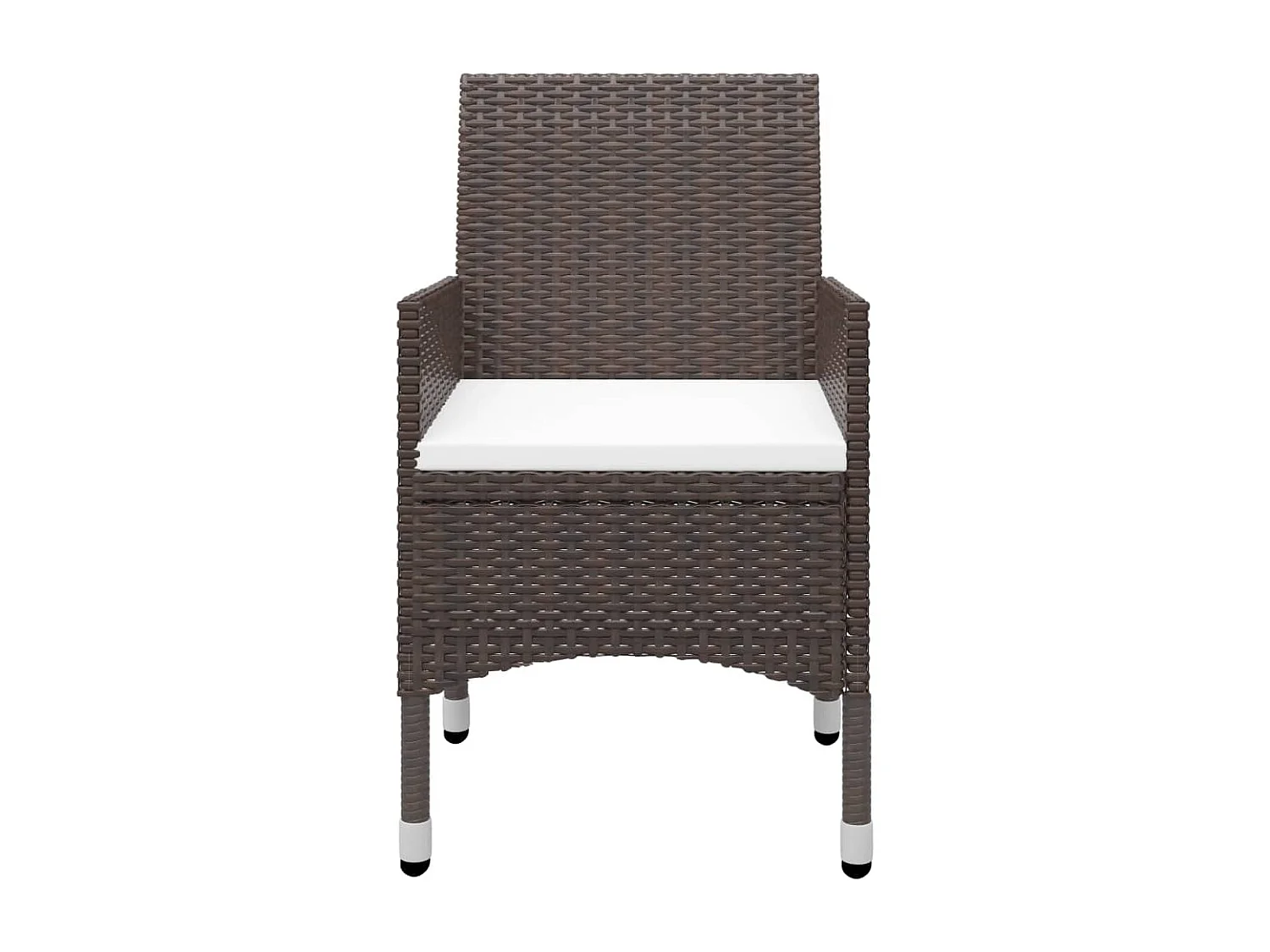 3 pzas Comedor de jardín ratán PE vidrio templado marrón KOW71713