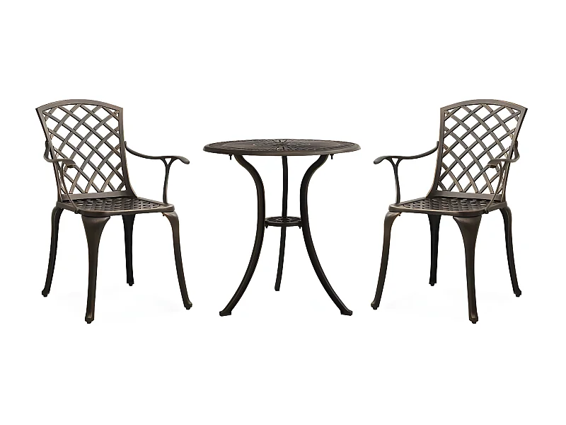 Ensemble de bistro 3 pcs Aluminium coulé Bronze GFDF81929