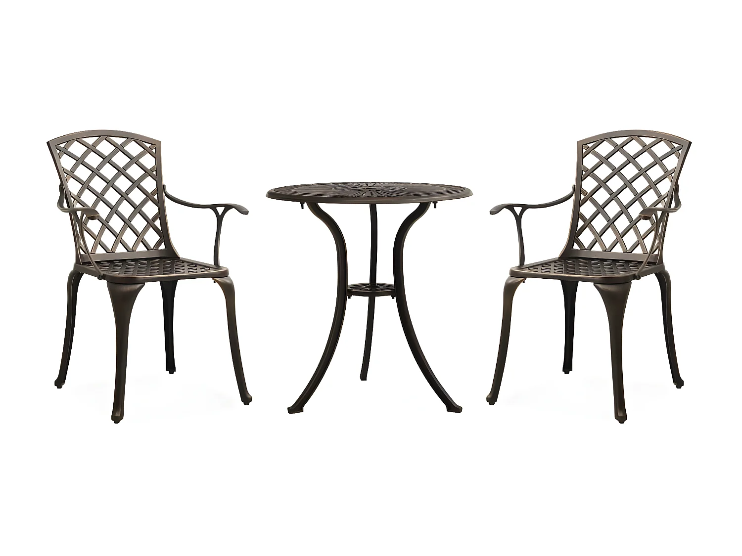 3 pcs conjunto bistrô alumínio fundido bronze PT335331