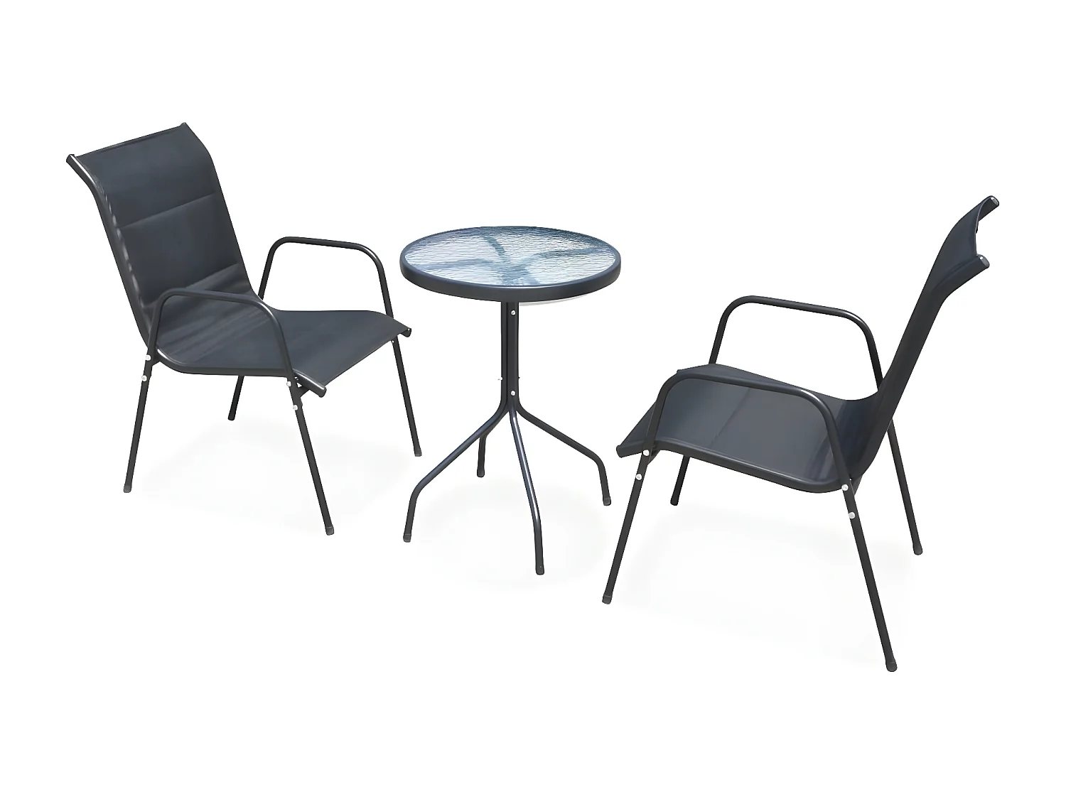 Ensemble de bistro 3 pcs Acier Noir GFDF29557