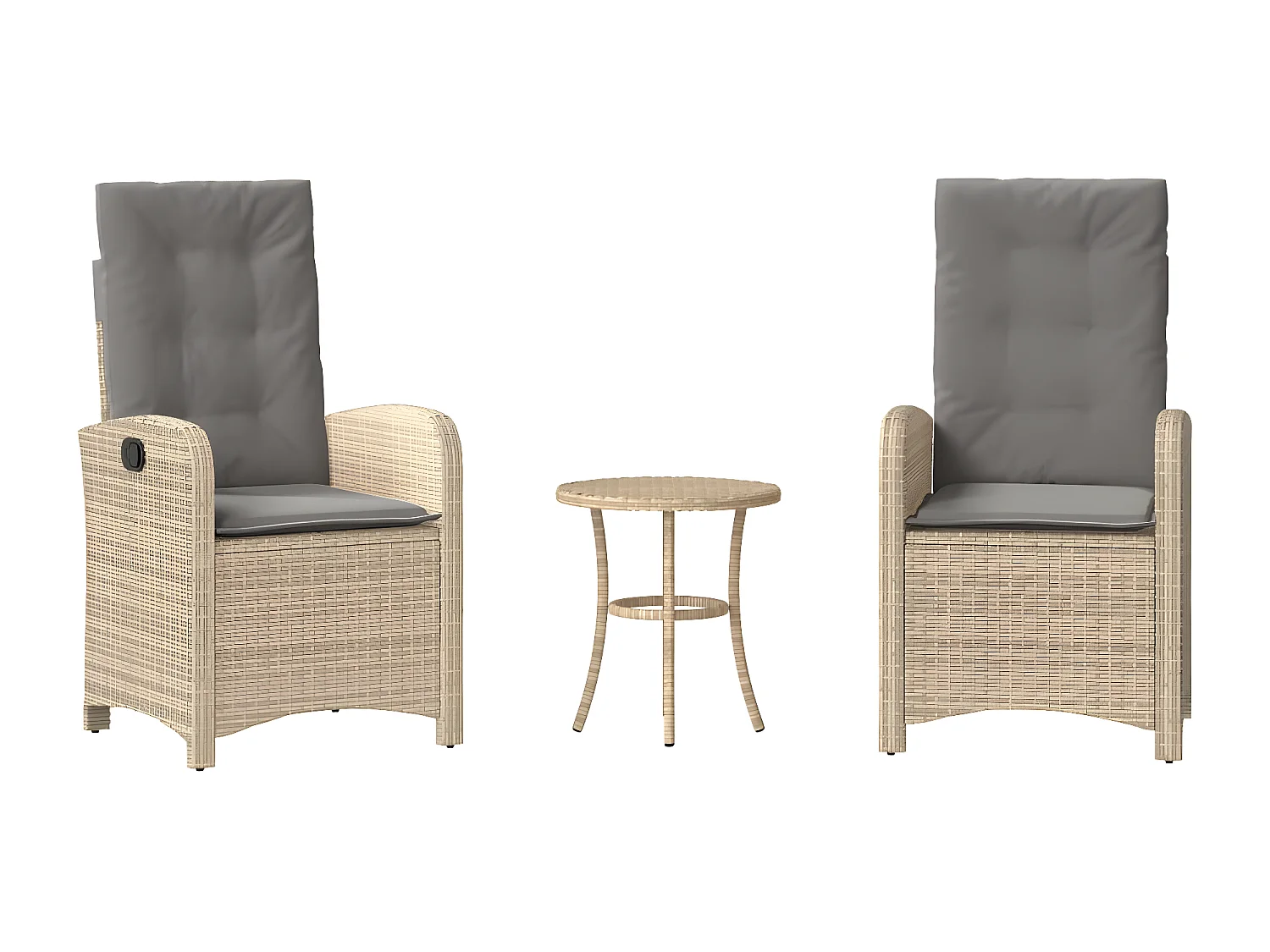 Ensemble de bistro 3 pcs coussins mélange beige résine tressée GFDF59223