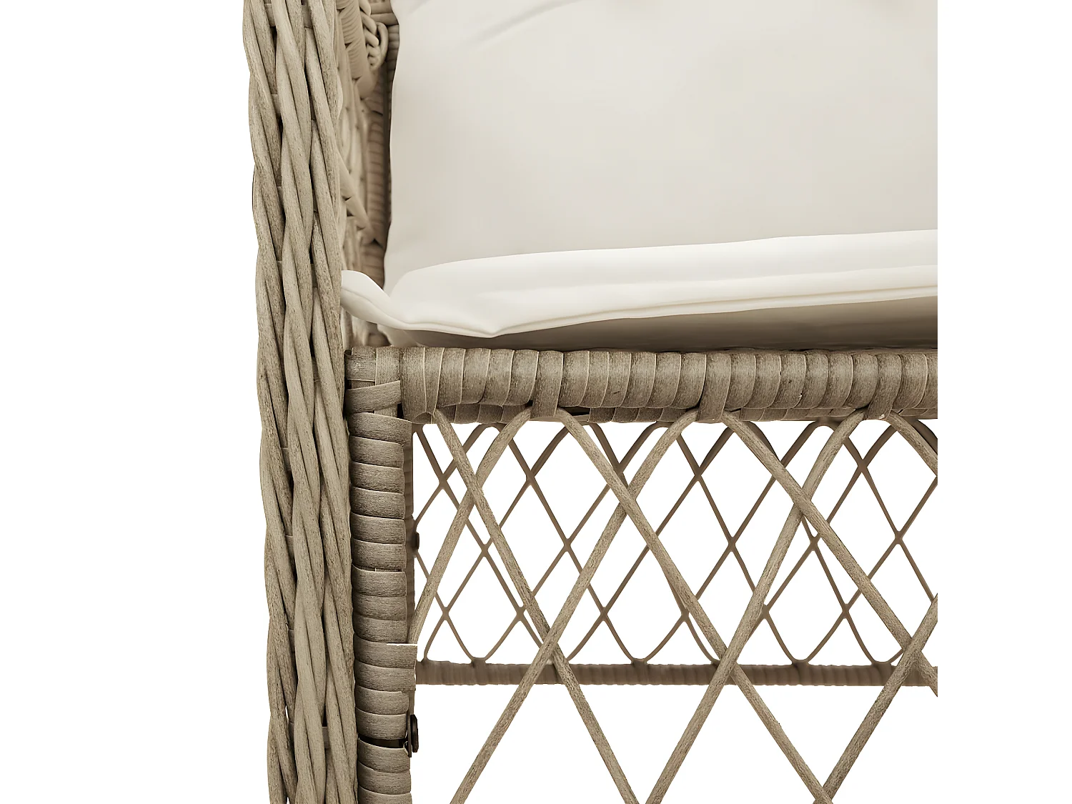 3-delige Bistroset met kussens poly rattan beige NL454238